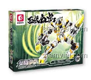 Mô hình Robot Bạch Hổ Tây Cực SEMBO 106062 sau khi lắp ráp hoàn chỉnh, một món đồ chơi mô hình ấn tượng cho bé trai 6 tuổi.