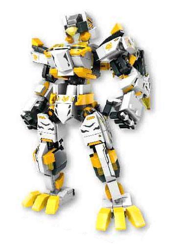 Ảnh quảng cáo bộ lắp ráp Robot Bạch Hổ Tây Cực 106062 với các tư thế chiến đấu khác nhau, thể hiện sự linh hoạt của đồ chơi.