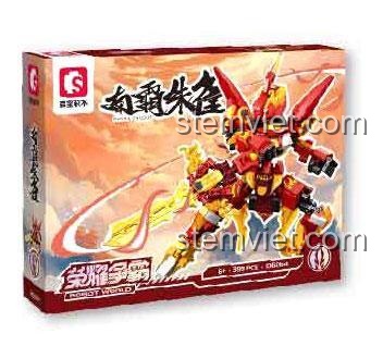 Hộp bộ lắp ghép SEMBO 106064 Robot Chu Tước Lửa 395 mảnh, mô tả sức mạnh thần thú, dành cho bé trai 6 tuổi, giá rẻ.