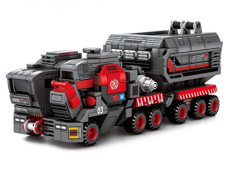 SEMBO 107029 Bộ đồ chơi Xe tải vận chuyển CN114 màu xám đỏ cho bé trai 6 tuổi