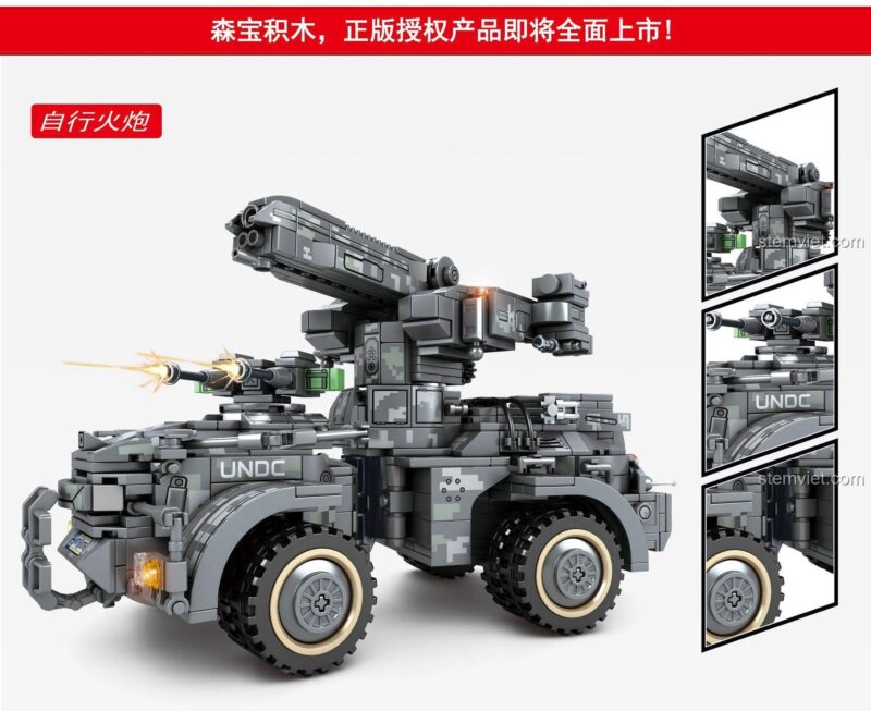 Poster phim Shanghai Fortress với logo SEMBO Block, thể hiện nguồn gốc tác phẩm hư cấu của bộ đồ chơi lắp ráp SEMBO 107065.
