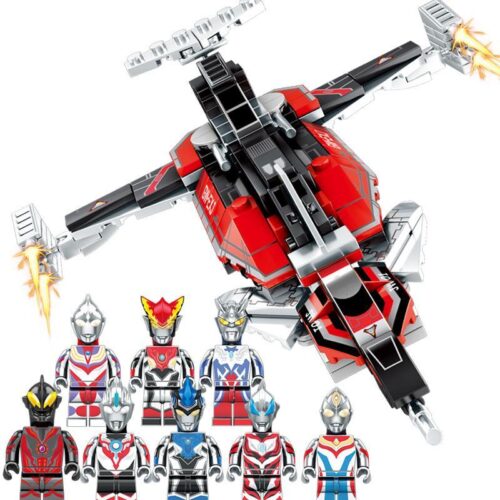 Bộ lắp ghép Máy bay chiến đấu GW-EXI và 8 Minifigure Ultraman SEMBO 108101, đồ chơi mô hình siêu anh hùng Ultraman cho bé trai 6 tuổi, giá tốt.