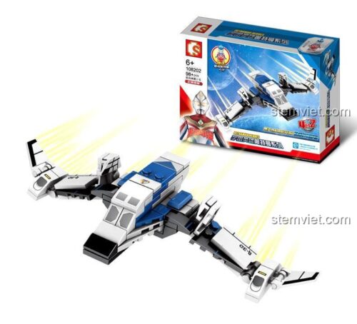 Đồ chơi lắp ráp Máy bay chiến đấu Ultraman SEMBO 108202, mô hình chiến cơ dũng mãnh cho bé trai 6 tuổi, chất lượng cao.