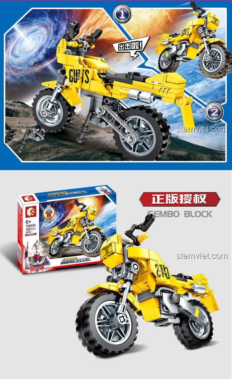 Bộ lắp ghép SEMBO 108324 Mô tô Sturga Ultraman, đồ chơi mô hình cho bé trai, chất lượng tốt, giá tiết kiệm.