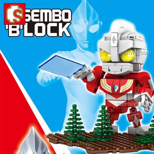 Bộ lắp ghép Ultraman Tiga SEMBO 108515, đồ chơi lắp ráp Ultraman Diga cho bé trai 6 tuổi, chất lượng cao.