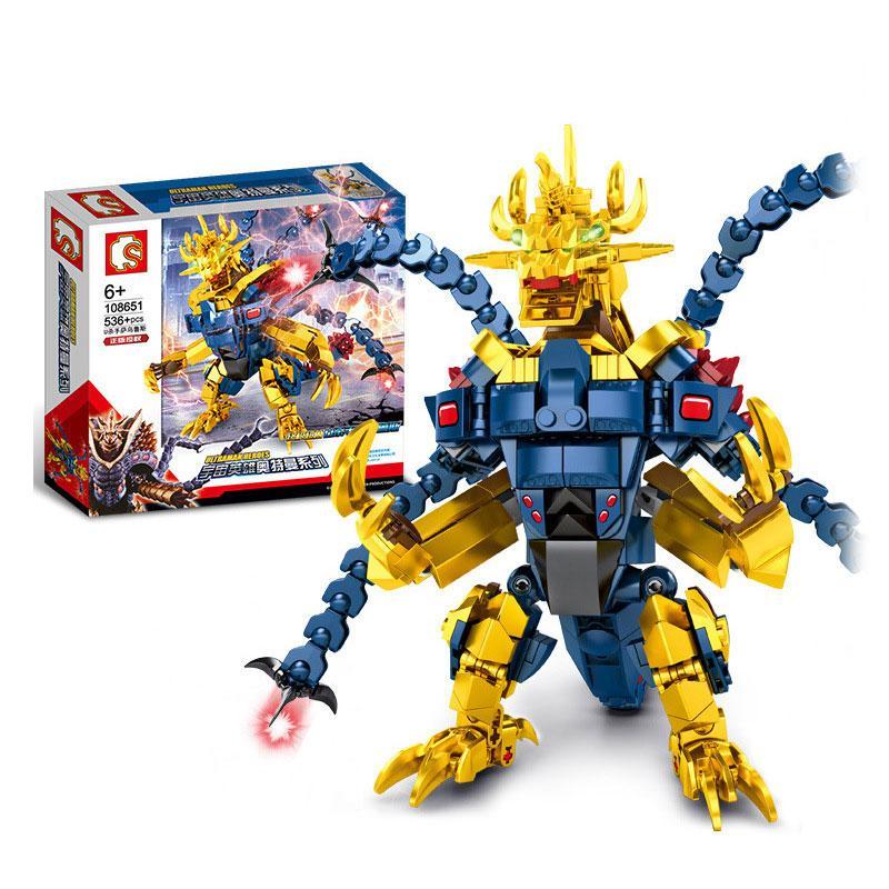 Hộp và mô hình bộ lắp ráp Siêu Thú Tối Thượng U-Killer Saurus SEMBO 108651, đồ chơi cho bé trai 6 tuổi giá rẻ.