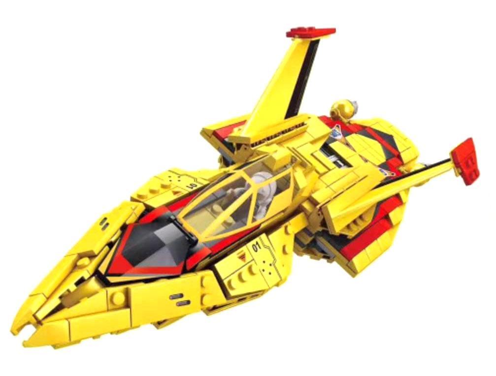 Mô hình đồ chơi lắp ráp SEMBO 108685 Chiến Cơ Ultraman Tiga Victory Swallow 1 màu vàng đỏ đen, thiết kế dũng mãnh, phù hợp bé trai 6 tuổi, giá tốt.