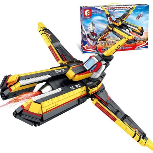 Hộp bộ lắp ghép Chiến Cơ Vô Song Ultraman SEMBO 108768, đồ chơi lắp ráp máy bay chiến đấu Ultraman Tiga cho bé trai 6 tuổi, giá tốt