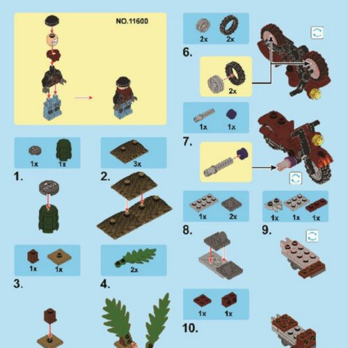 Xe Ba Bánh Tử Thần Black Gold Project SEMBO 11600 sách lắp ghép SEMBO 11600 Xe Ba Bánh Tử Thần Black Gold Project