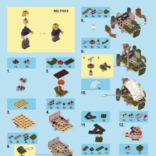 Robot Chiến Đấu Phantom Dự Án Hắc Kim SEMBO 11613 hướng dẫn lắp ghép SEMBO 11613 Bộ giáp cơ khí Phantom