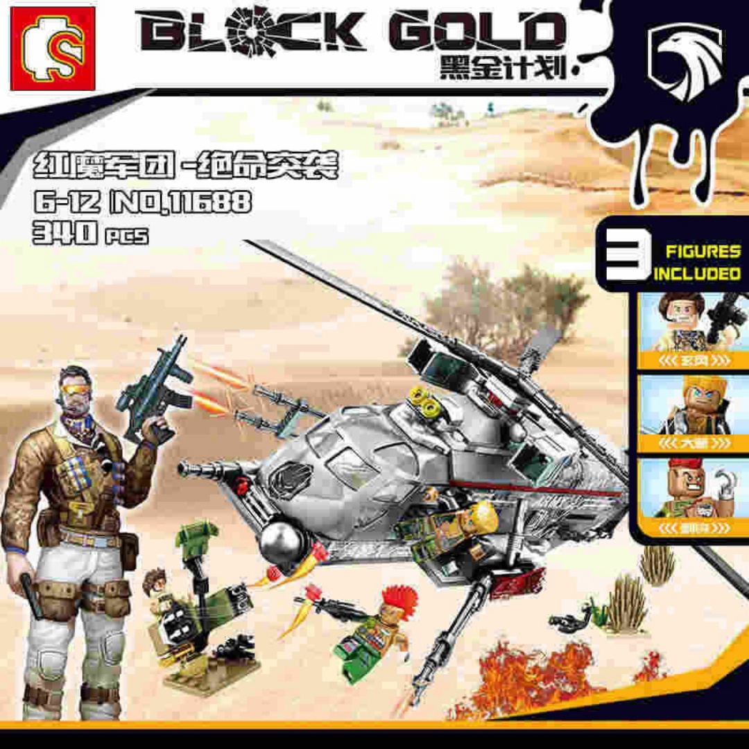 Trực thăng Tấn công Black Gold: Cuộc Đột Kích Tử Thần SEMBO 11688 hướng dẫn lắp ráp SEMBO 11688 Trực thăng quân sự