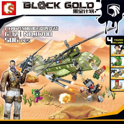 Trực thăng vận tải CH-47 Chinook - Chiến dịch Lực lượng Đặc nhiệm SEMBO 11700 hướng dẫn lắp ráp SEMBO 11700 Trực thăng hai cánh quạt Chinook