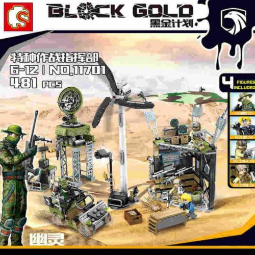 Bộ Chỉ Huy Tác Chiến Đặc Biệt Black Gold SEMBO 11701 sách hướng dẫn SEMBO 11701 Căn cứ quân sự sa mạc