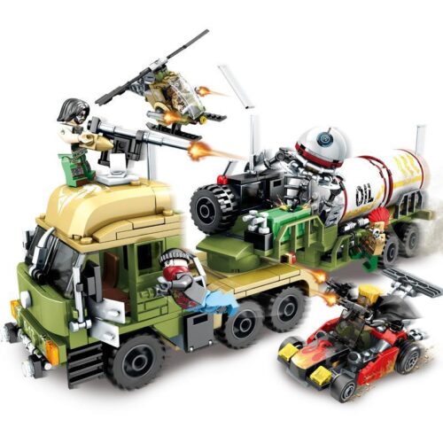 bộ lắp ráp Xe Tải Chở Dầu Hạng Nặng SEMBO 11713 với 5 minifigures, đồ chơi cho bé trai 6 tuổi giá rẻ.