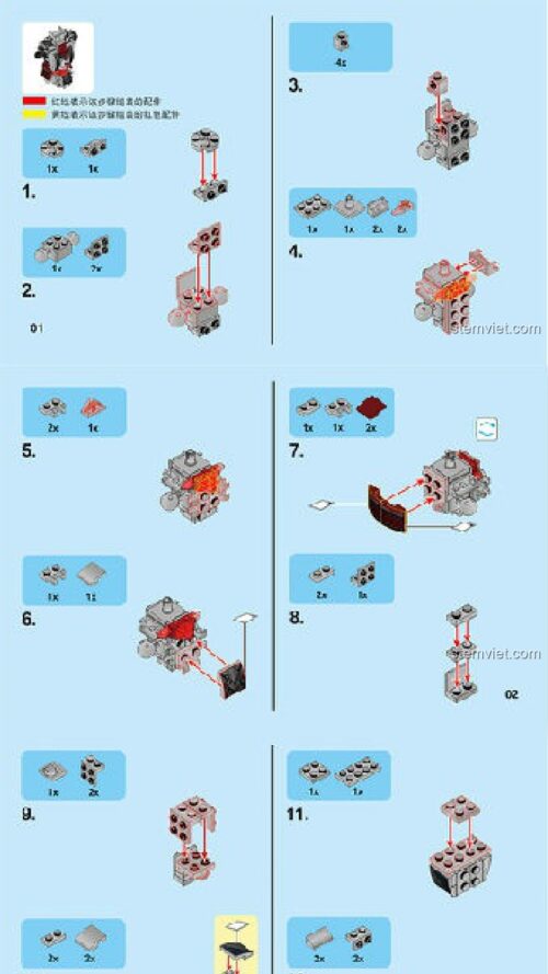 Mô Hình Robot Lữ Bố SEMBO 11802 hướng dẫn SEMBO 802 Lữ Bố Vương Giả Vinh Diệu