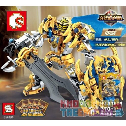Mô hình lắp ráp SEMBO 11804 Robot Arthur Vua Sư Tử từ game Vương Giả Vinh Diệu, bộ đồ chơi 370 mảnh ghép cho bé trai 6 tuổi giá rẻ.
