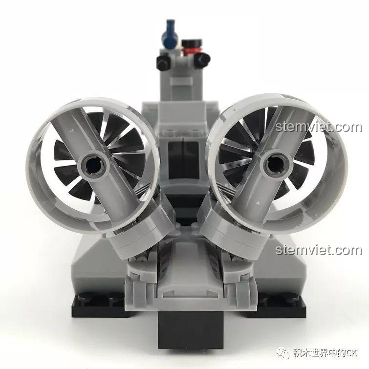 Tàu Tuần Tra Tốc Độ Cao SEMBO 12171 nhìn từ trên cao, thể hiện bố cục tổng thể và các chi tiết nhỏ, đồ chơi lắp ghép chất lượng cao.