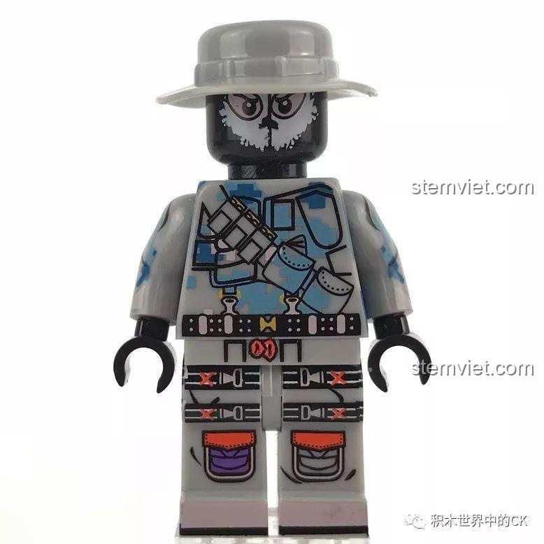 Minifigure lính đặc nhiệm của Bộ đồ chơi SEMBO 12171, không đội mũ, thể hiện chi tiết khuôn mặt và trang phục.