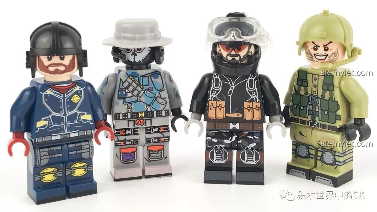 Mô hình Tàu Đệm Khí Bison hợp thể từ 4 bộ nhỏ SEMBO 12171, thể hiện sức mạnh hải quân và thiết kế ấn tượng, đồ chơi quân sự cho bé trai.