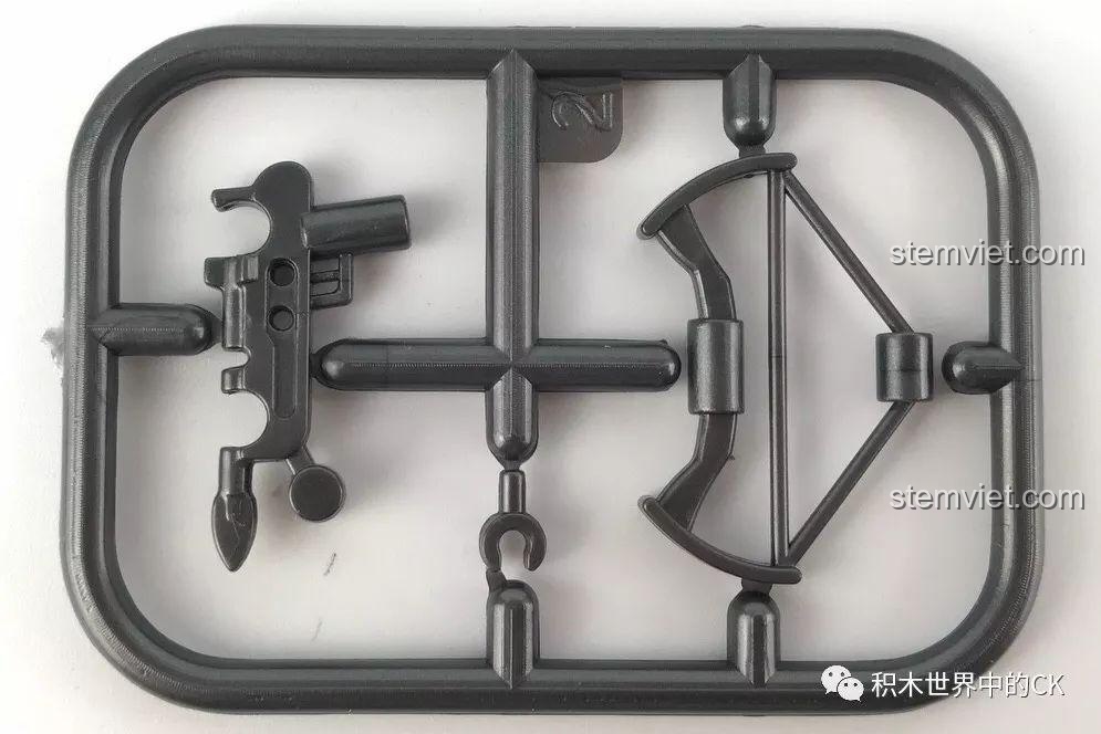 Bảng linh kiện phụ kiện cho minifigure của Bộ đồ chơi SEMBO 12171, bao gồm cung tên và vũ khí, tăng cường trải nghiệm chơi.