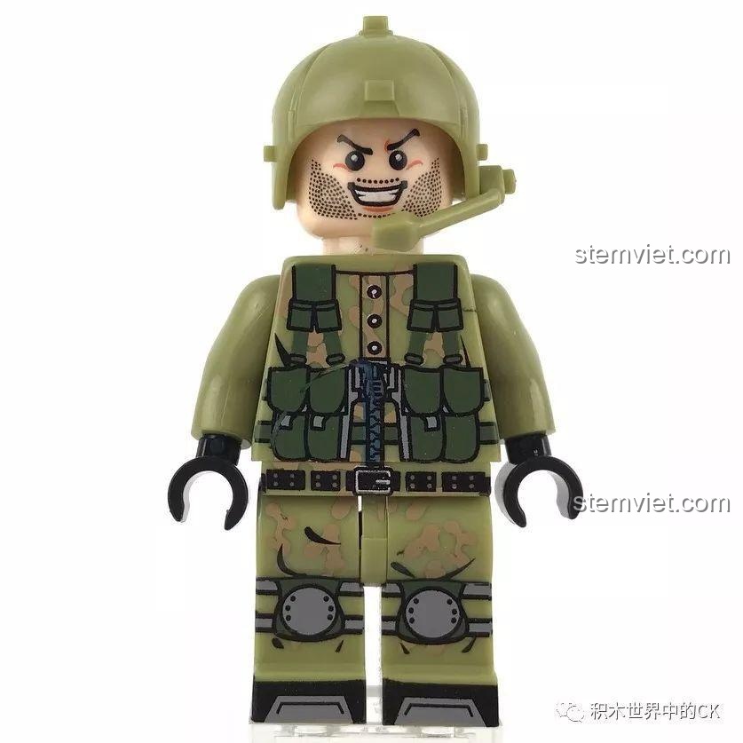 Minifigure lính hải quân bộ đồ chơi SEMBO 12172 nhìn từ bên cạnh và phía sau