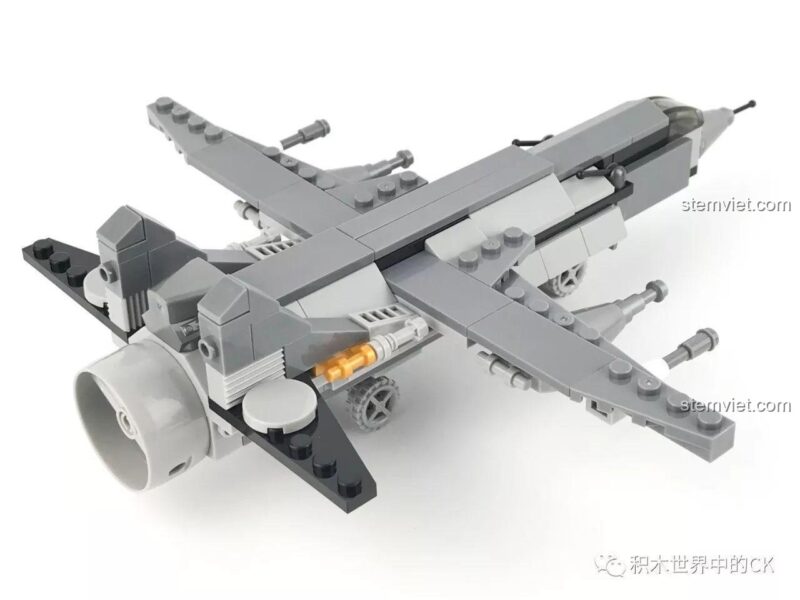 Mô hình Máy Bay Tấn Công Săn Bầu Trời nhìn từ trên xuống bộ lắp ráp SEMBO 12173 Đội Hải Quân Nộ Hải, đồ chơi xây dựng cho bé trai 6 tuổi.