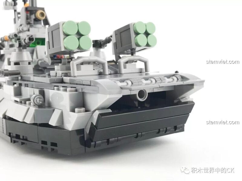 Mô hình Tàu Đệm Khí Bison hợp thể từ bộ lắp ráp SEMBO 12173, đồ chơi mô hình quân sự 4-in-1 cho bé trai 6 tuổi.