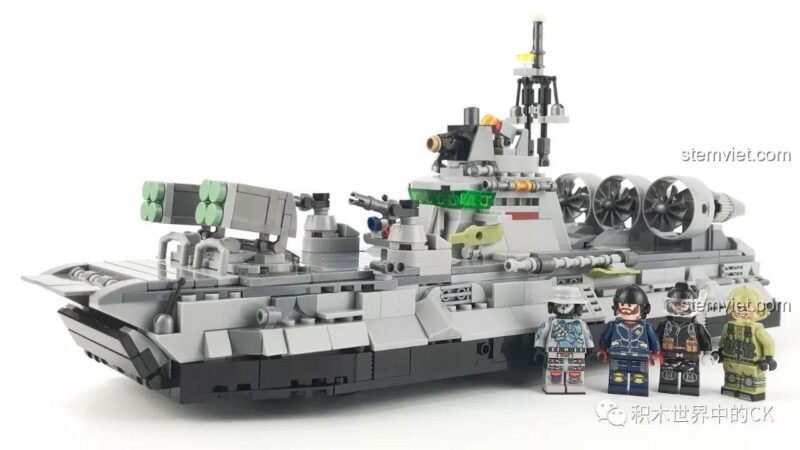 Chi tiết kết nối yếu của mô hình Tàu Đệm Khí Bison hợp thể SEMBO 12173, đồ chơi mô hình quân sự cho bé trai 6 tuổi.