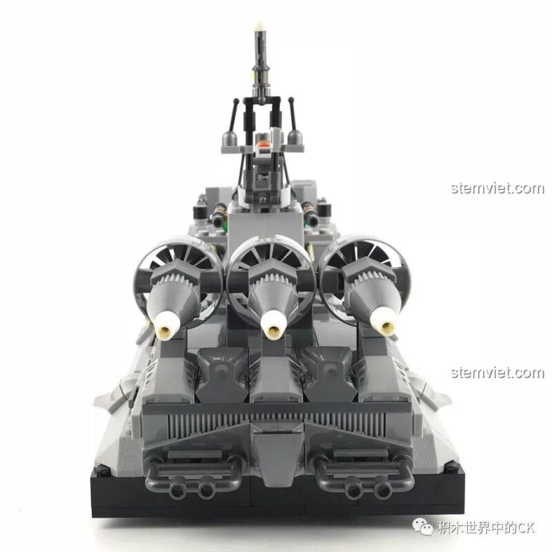 Mô hình Tàu Đệm Khí Bison hợp thể từ bộ lắp ráp SEMBO 12173, đồ chơi mô hình quân sự 4-in-1 cho bé trai 6 tuổi.