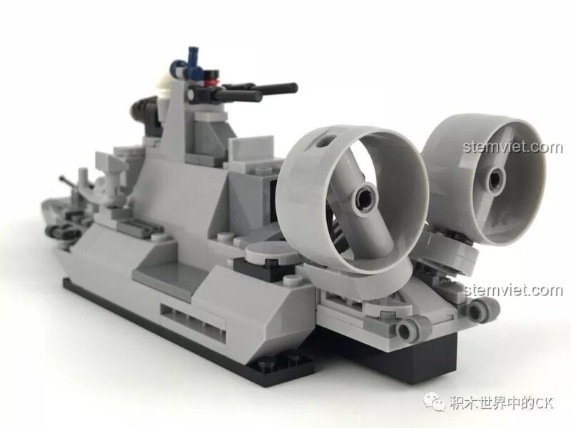 Mô hình Tàu Tuần Tra Tốc Độ Cao nhìn từ cạnh bên khác bộ lắp ráp SEMBO 12173 Đội Hải Quân Nộ Hải, đồ chơi xây dựng cho bé trai 6 tuổi.