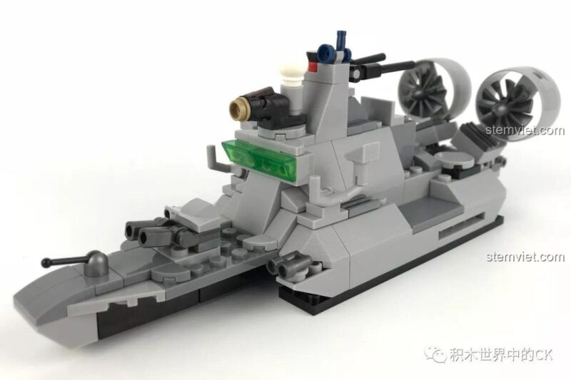 Mô hình Tàu Tuần Tra Tốc Độ Cao từ bộ lắp ráp SEMBO 12173 Tàu Đệm Khí Bison, đồ chơi quân sự cho bé trai 6 tuổi.