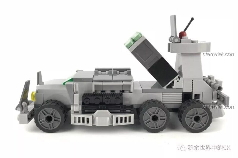 Mô hình Xe Tên Lửa Siêu Thanh nhìn từ cạnh bên bộ lắp ráp SEMBO 12173 Tàu Đệm Khí Bison, đồ chơi mô hình quân sự cho bé trai 6 tuổi.