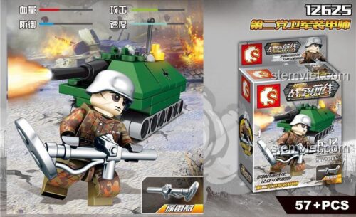 Chi tiết bộ đồ chơi Lính Đức Quốc Xã SEMBO 12625, gồm 57 mảnh ghép, phù hợp cho con trai trên 6 tuổi.