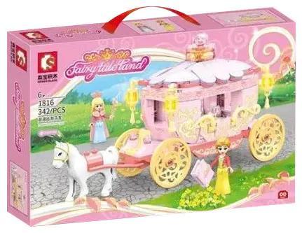 Hộp đồ chơi lắp ráp Xe Ngựa Hoàng Gia Lãng Mạn Cổ Tích SEMBO 1816