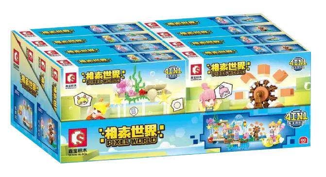 bộ đồ chơi Công viên giải trí đại dương SEMBO 1902, hộp ngoài combo 4 trong 1, đồ chơi lắp ráp Thế giới Pixel giá tốt cho bé gái 6 tuổi