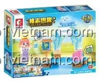 Hộp nhỏ bộ lắp ghép SEMBO 1903 Cung Điện Sứa, đồ chơi xếp hình Thế Giới Pixel, phù hợp bé gái 6 tuổi, giá rẻ