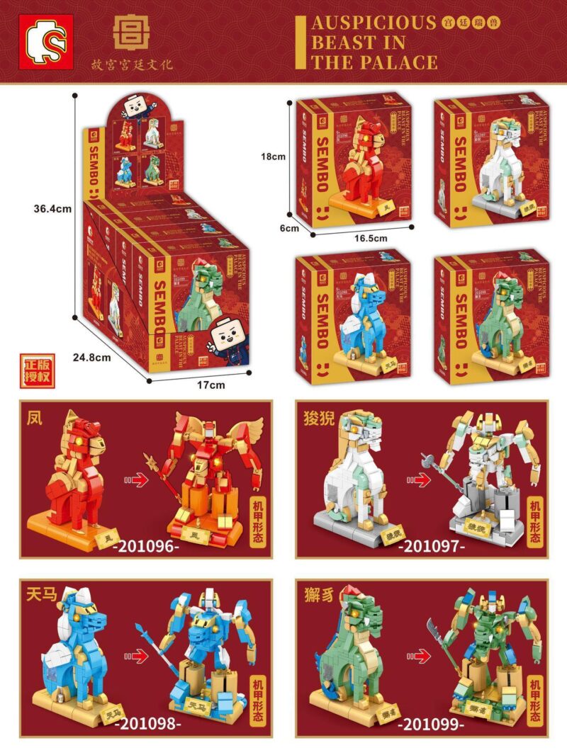 Trọn bộ lắp ráp Cung Đình Thụy Thú Sembo 201099 biến hình 2 trong 1, đồ chơi mô hình sáng tạo cho bé trai 6 tuổi giá rẻ.