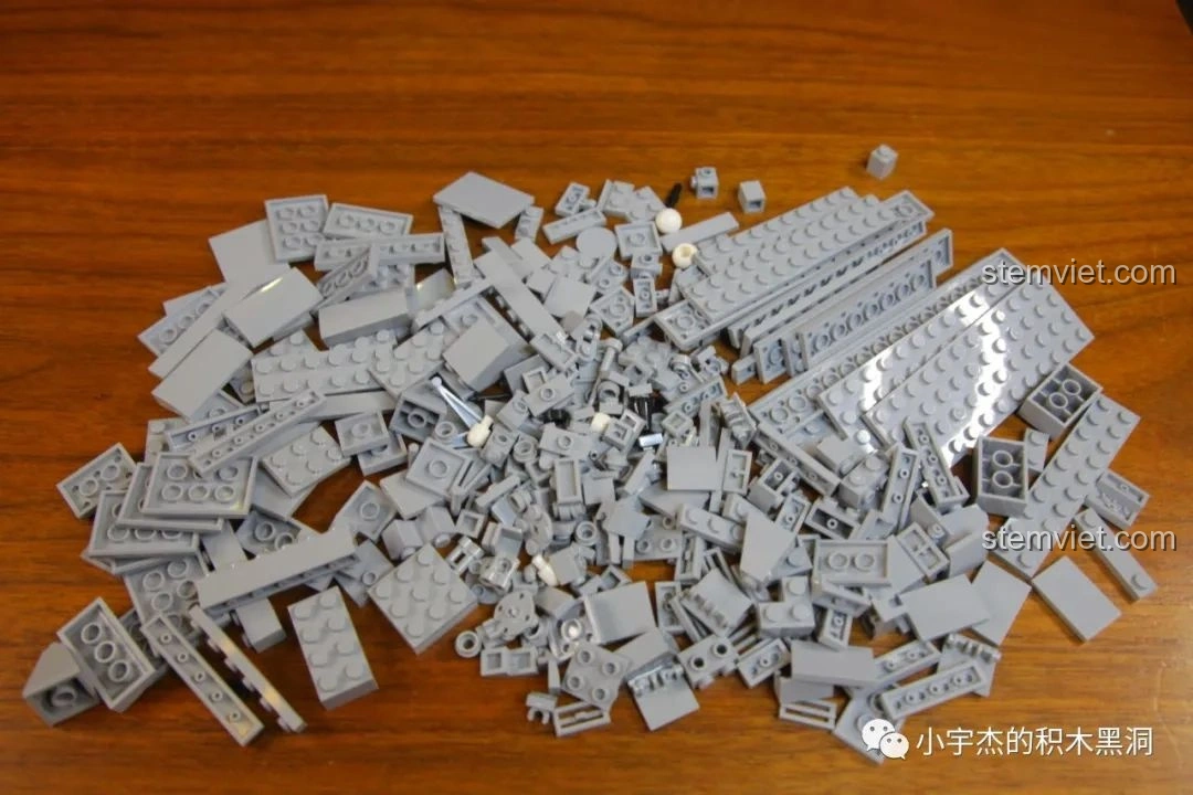 Tổng hợp các mảnh ghép của túi số 8 của bộ lắp ráp SEMBO 202002 Tàu sân bay trực thăng Type 075.