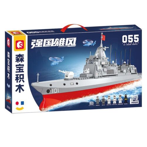 Hộp đồ chơi mô hình SEMBO 202030 Tàu khu trục tên lửa Type 055, 668 mảnh, tỉ lệ 1:300, quà tặng cho bé trai 6 tuổi giá rẻ.