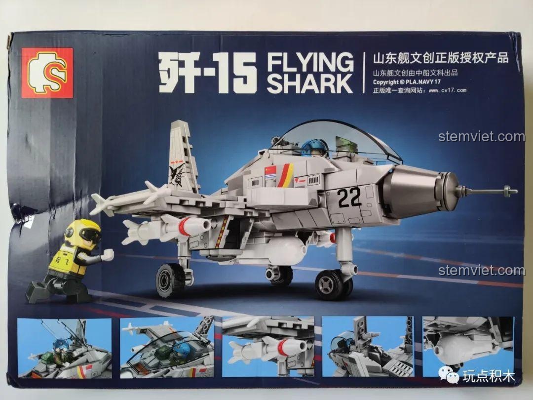 Hộp đồ chơi lắp ghép SEMBO 202037 Tiêm kích hạm J-15, món quà tuyệt vời cho bé trai 6 tuổi yêu thích máy bay quân sự.