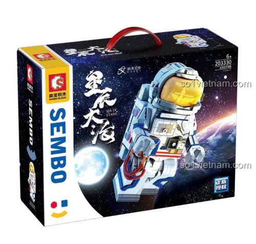 Hộp sản phẩm mô hình phi hành gia SEMBO 203330 Sea of Stars, đồ chơi lắp ráp STEM cho bé 6 tuổi