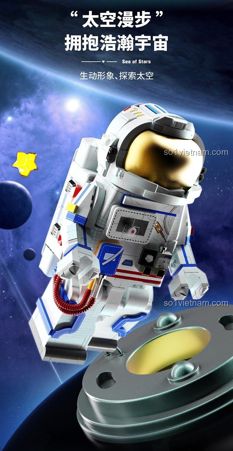 Mô hình phi hành gia SEMBO 203330 Sea of Stars - Tưởng nhớ phi hành gia vĩ đại, đồ chơi lắp ráp STEM cho bé 6 tuổi