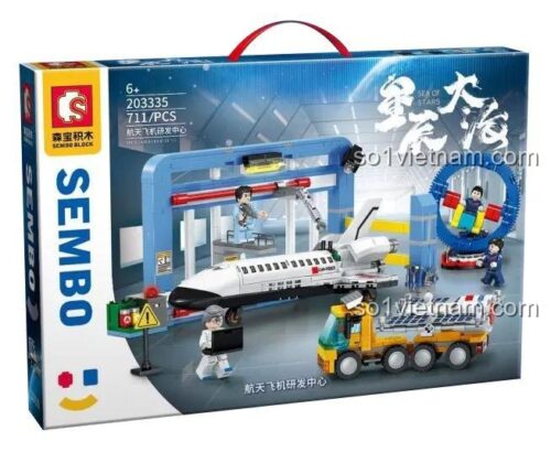 Hộp sản phẩm bộ đồ chơi Trung tâm Nghiên cứu Tàu con thoi SEMBO 203335