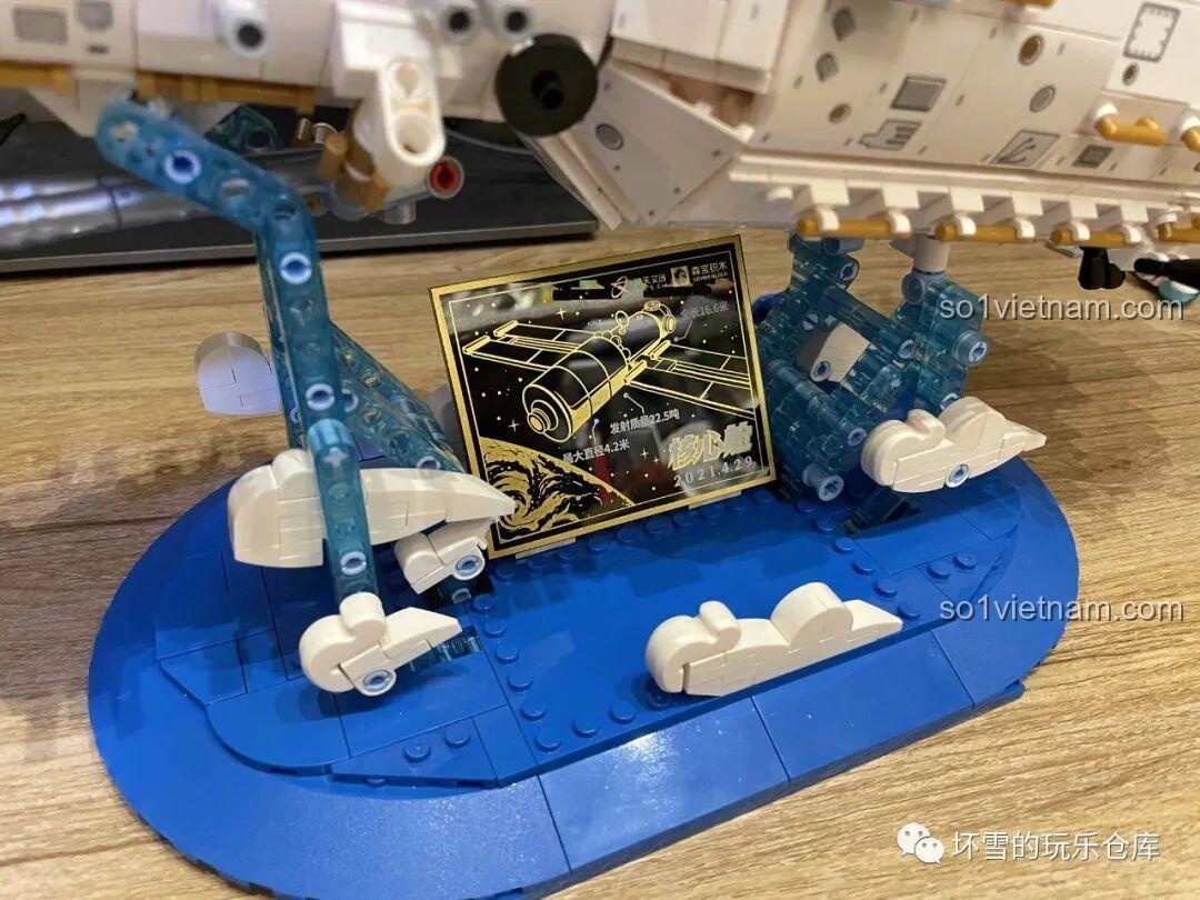 Mô hình hoàn chỉnh bộ lắp ghép SEMBO 203337 Khoang Lõi Thiên Hòa với tấm pin mặt trời mở rộng, đồ chơi mô hình lớn, quà tặng bé trai 6 tuổi