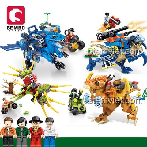 Kích thước hộp trưng bày bộ đồ chơi mô hình SEMBO 205074 Robot Hợp Thể Khủng Long.