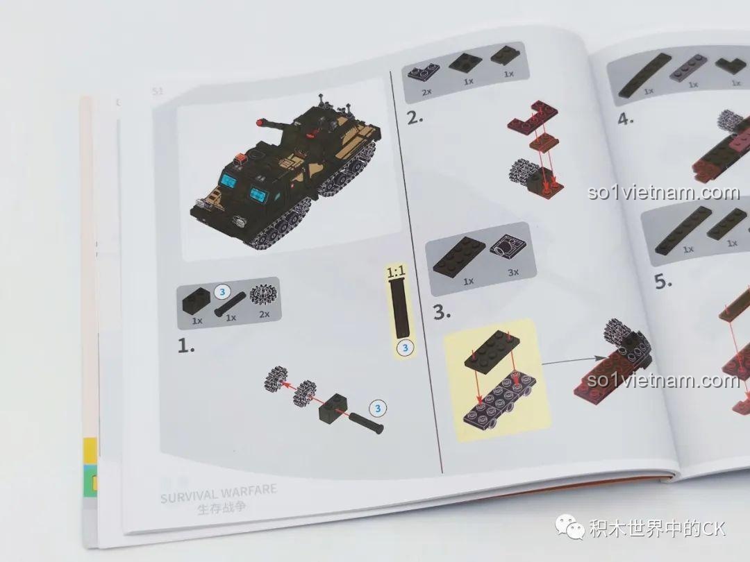 Trang hướng dẫn lắp ráp chi tiết cho xe bọc thép BVS10 trong bộ SEMBO 207003.