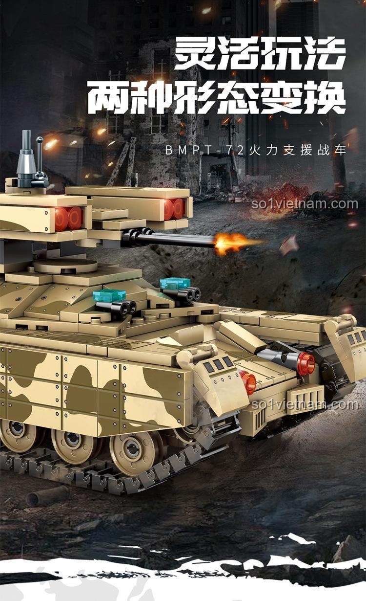 Xe tăng T90S Survival Warfare SEMBO 207004 có hai hình thái biến đổi