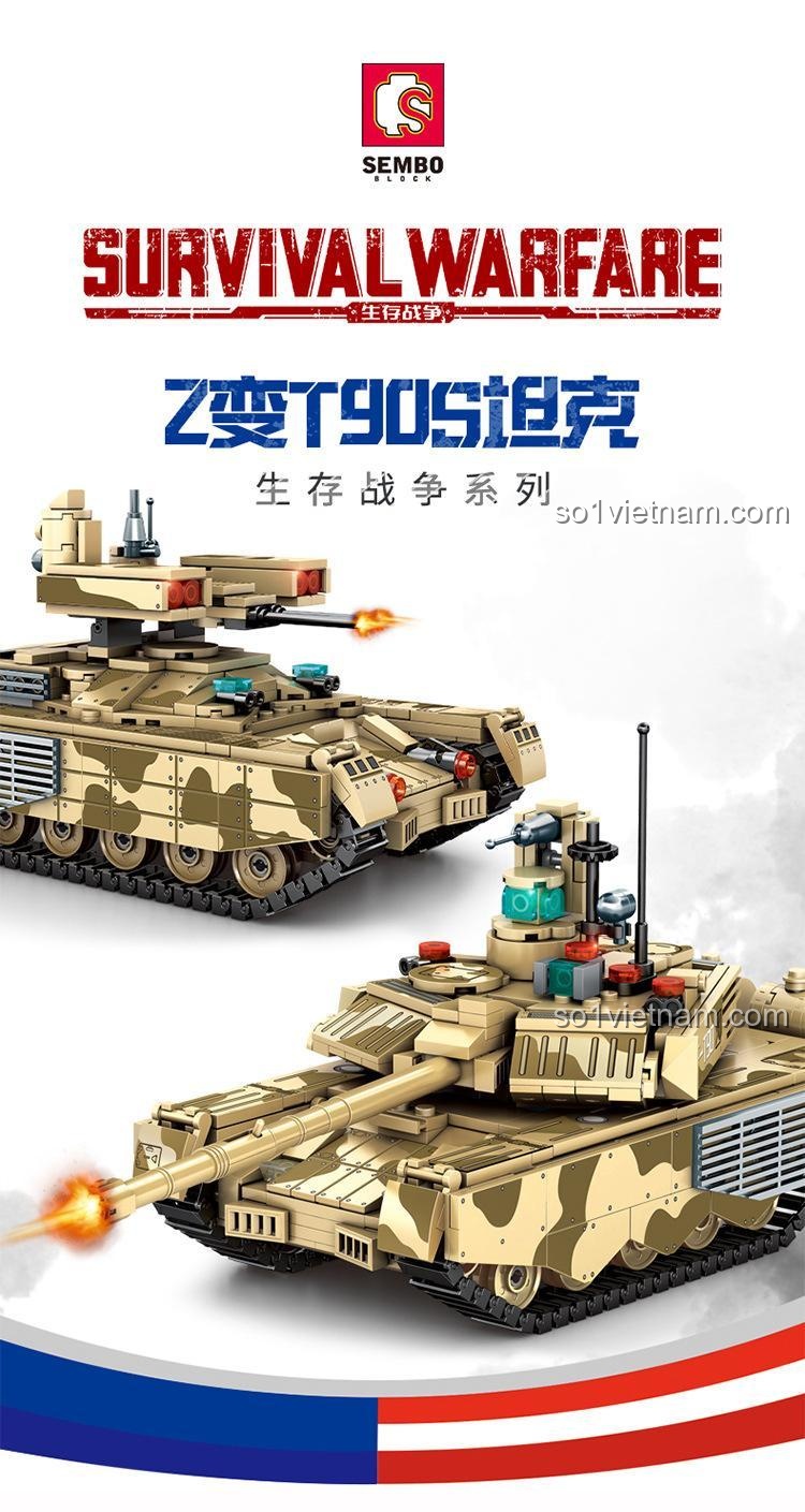 Hai mẫu xe tăng T90S và BMPT-72 Survival Warfare SEMBO 207004