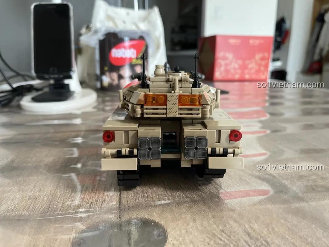 Xe tăng chiến đấu chủ lực Merkava 4 SEMBO 207005, bộ lắp ghép quân sự cho bé trai 6 tuổi, kích thước hộp, tháp pháo xoay, ống phóng bắn đạn, cửa khoang mở, giá tốt