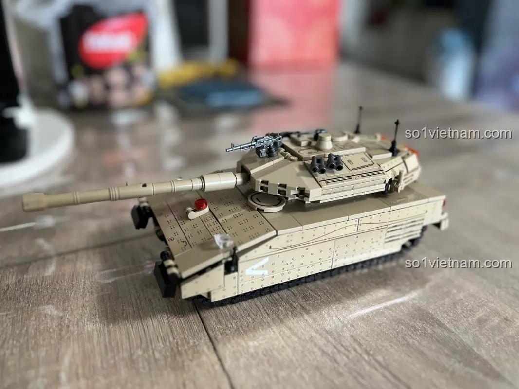Xe tăng chiến đấu chủ lực Merkava 4 SEMBO 207005, bộ lắp ghép quân sự cho bé trai 6 tuổi, review người dùng, tháp pháo xoay, ống phóng bắn đạn, cửa khoang mở, giá tốt